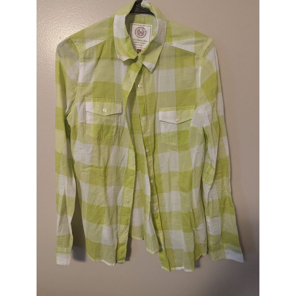 So Perfect Shirt Yellow Plaid, Large